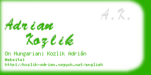 adrian kozlik business card